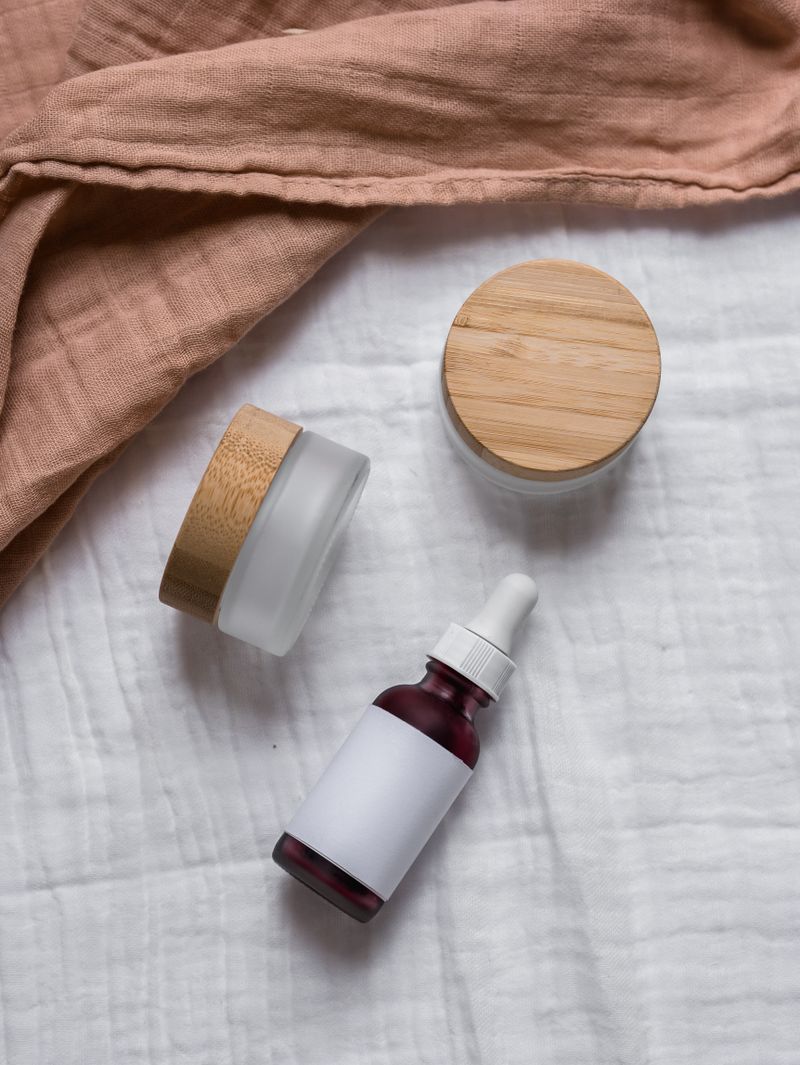 Medical-grade skincare products arranged for treatment planning