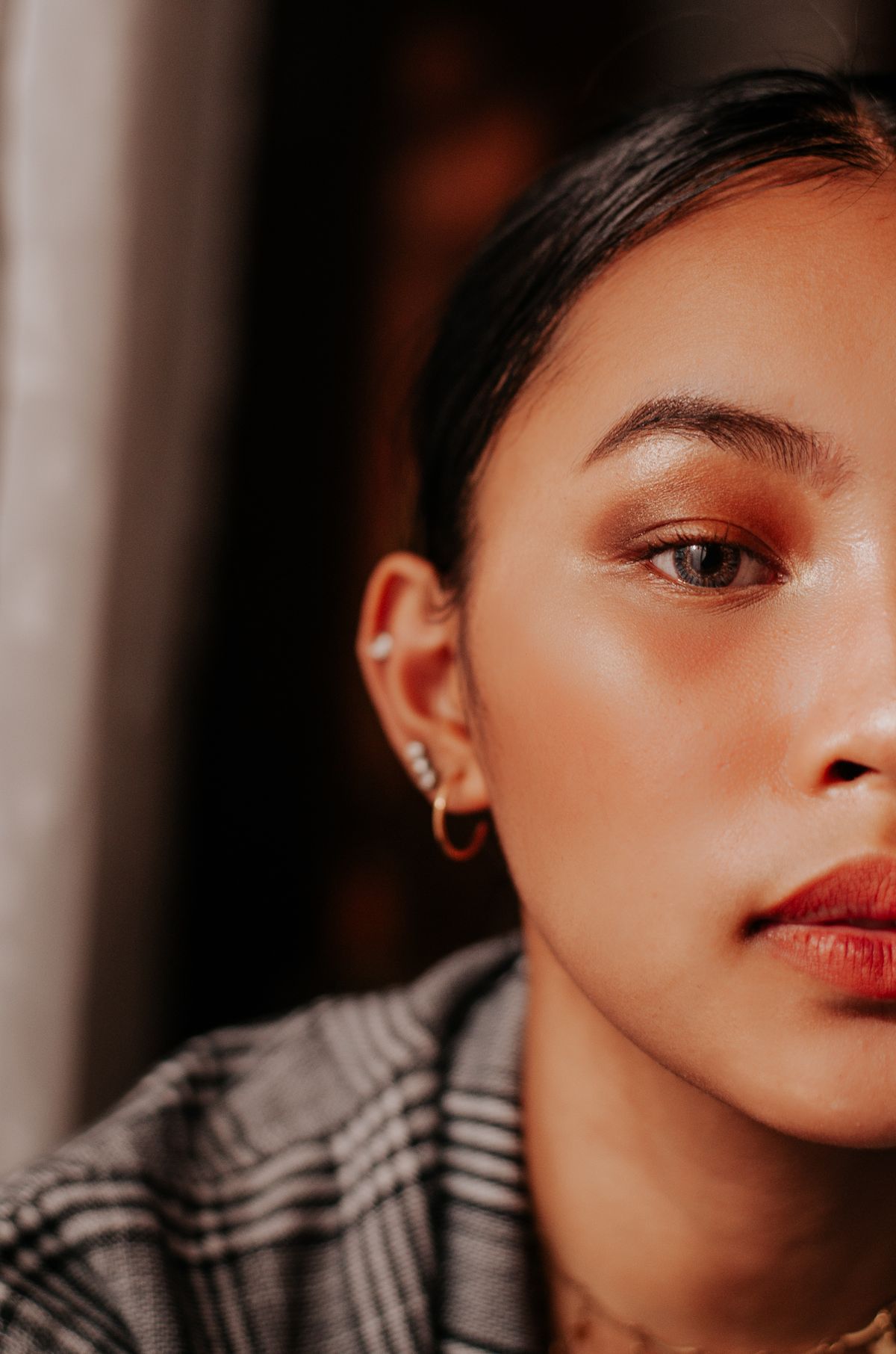 Close-up of glowing, healthy skin